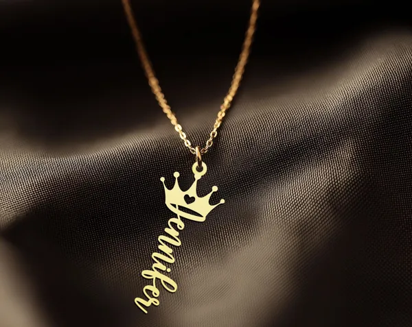 Custom Crown Name Necklace – Personalized 925 Sterling Silver Royal Jewelry