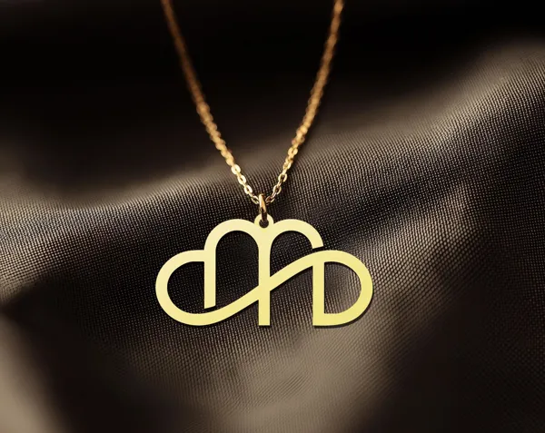 M Infinity Necklace – Minimalist Initial Pendant in Sterling Silver