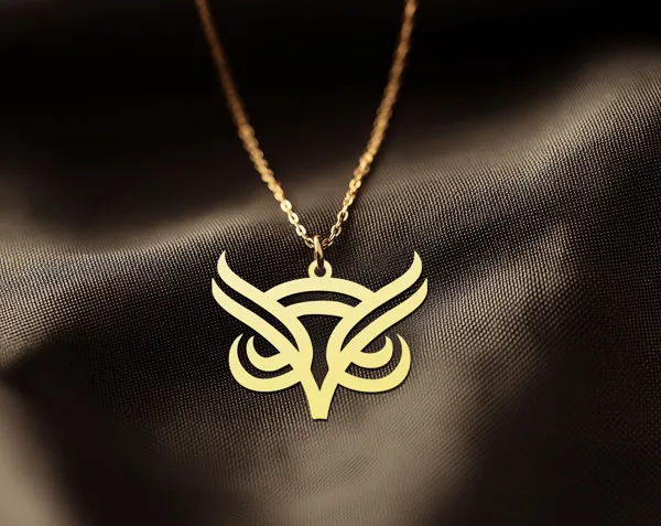 Owl Necklace in Gold Plated Sterling Silver – Minimalist Pendant