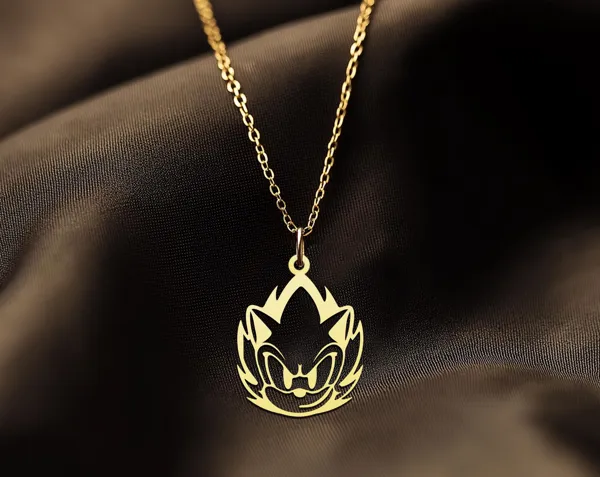 Sonic Head Necklace – Gold Plated Gaming Pendant in 925 Sterling Silver
