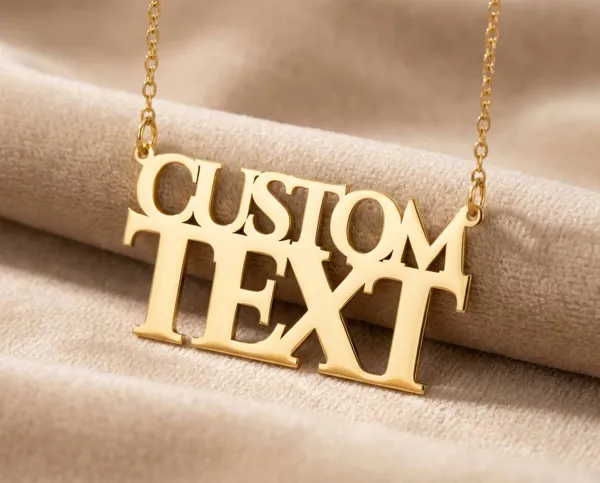 Custom Text Necklace – Personalized 925 Sterling Silver Pendant