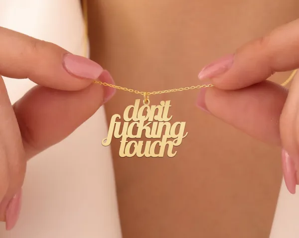 Custom Quote Necklace in 925 Sterling Silver with Gold Plating