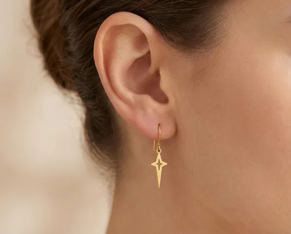 North Star Earrings in 925 Sterling Silver: Celestial Charm