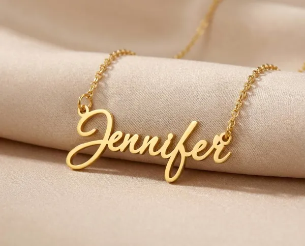 Name Necklace in 925 Sterling Silver with Gold or Rose Gold Plating