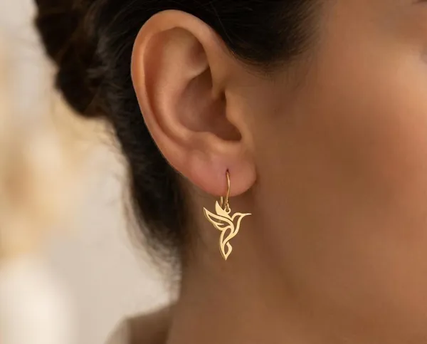 Hummingbird Earrings in 925 Sterling Silver – Handmade Nature-Inspired Bird Jewelry