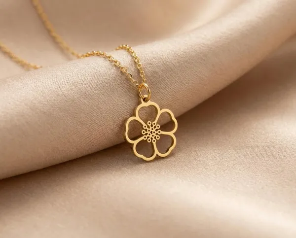 Hawthorn Flower Necklace: Handmade 925 Sterling Silver Floral Pendant