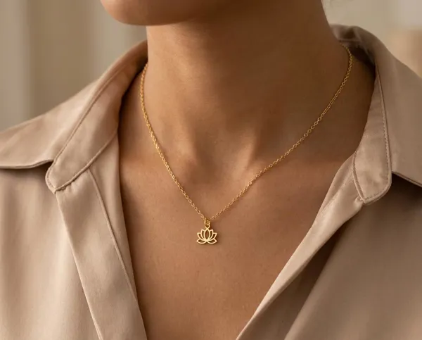 Lotus Necklace in Sterling Silver Floral Pendant, Gold or Rose Gold