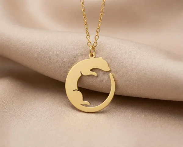 Ferret Necklace: Minimalist 925 Sterling Silver Ferret Pendant
