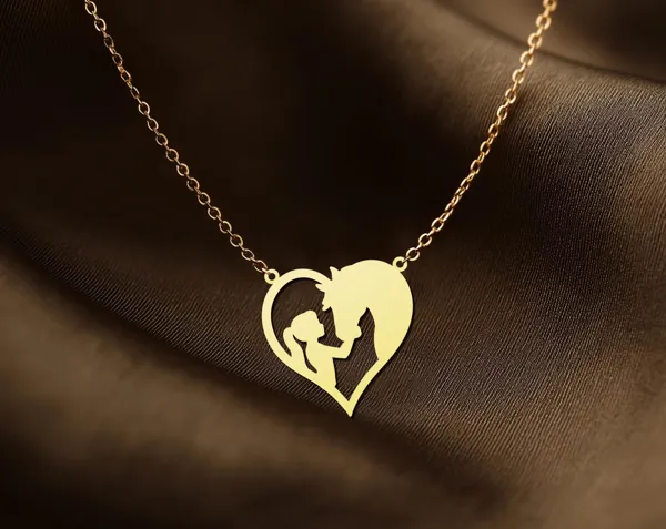 Horse Necklace – Girl and Horse Heart Necklace in Sterling Silver