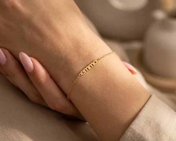 Custom Name Bracelet in 925 Sterling Silver – Minimalist Personalized Style