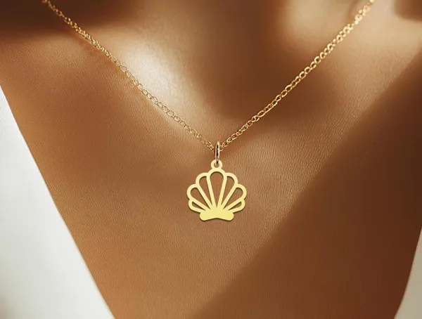 Gold Plated Sea Shell Pendant – Minimalist Beach Necklace
