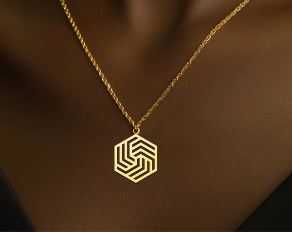 Hexagon Pendant Necklace – Contemporary Geometric Jewelry