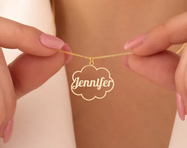 Custom Cloud Name Necklace in 925 Sterling Silver | Personalized Cloud Jewelry