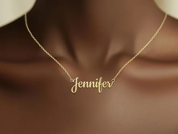 Custom Name Pendant Necklace in Script – Gold Plated Sterling Silver