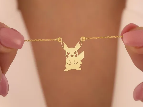 Pikachu Necklace – Gold Plated Sterling Silver Pokémon Inspired Charm