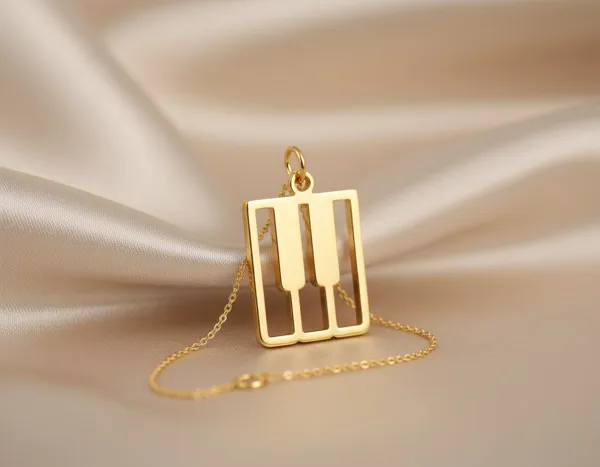 Piano Keys Necklace – Gold Plated Musical Pendant for Music Lovers