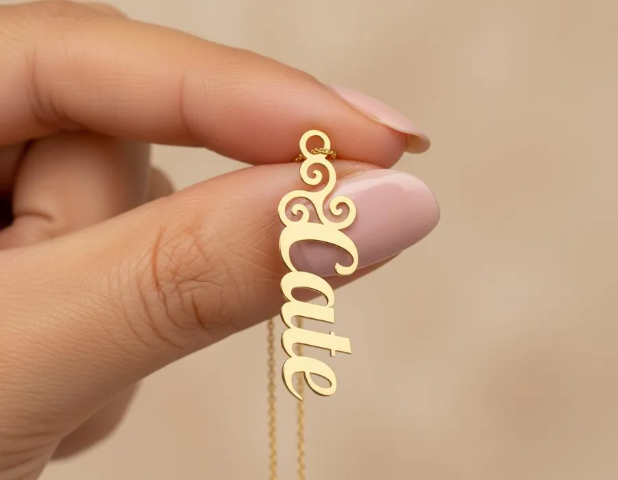 Triskelion Name Necklace – Personalized Swirled Letter Pendant
