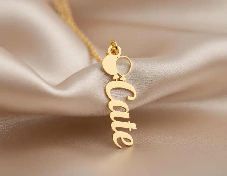 Balloons Name Necklace – Personalized 925 Sterling Silver Pendant