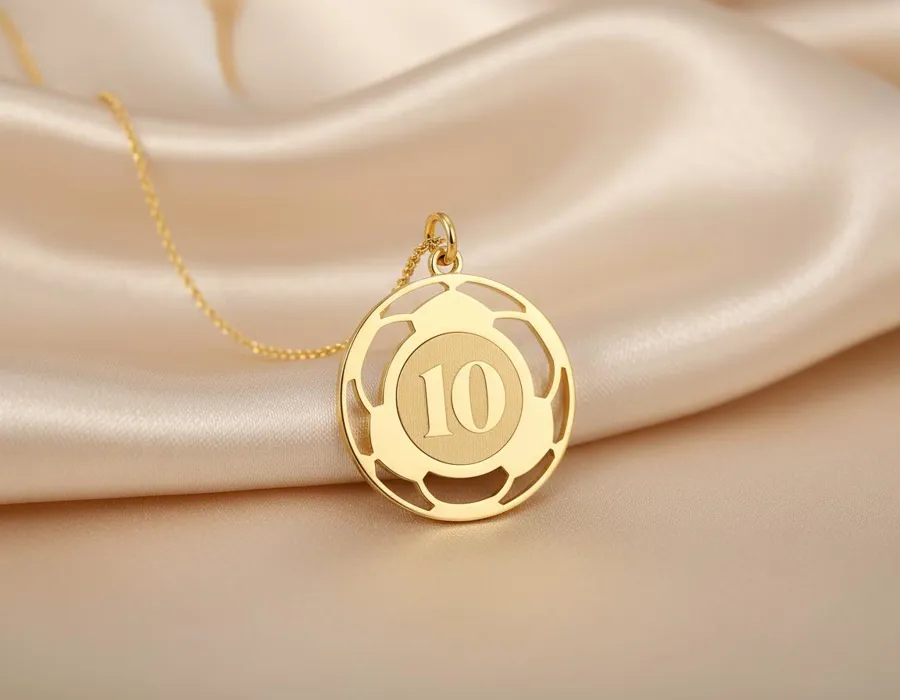 Custom Soccer Number Necklace: Personalized 925 Sterling Silver Pendant