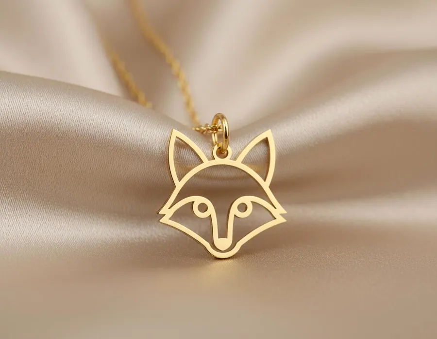 Fox Pendant Necklace in 925 Sterling Silver with Optional Gold Plating