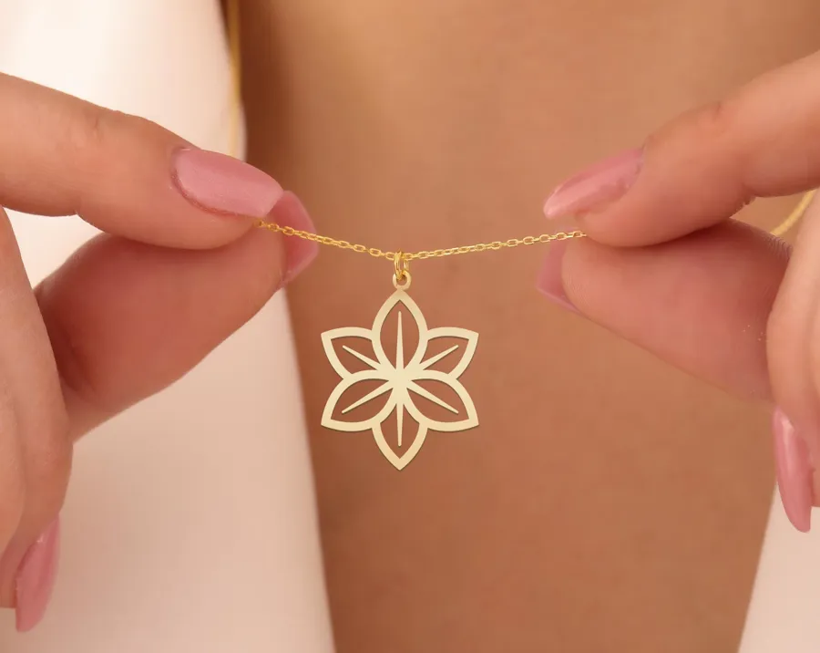 Lotus Necklace – Spiritual Flower Pendant in 925 Sterling Silver