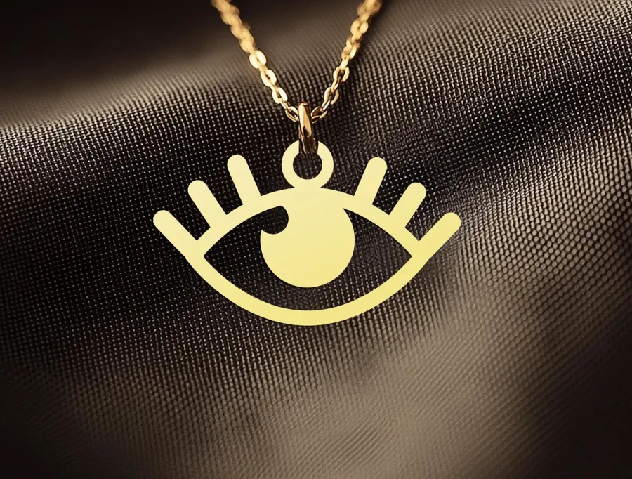 Evil Eye Necklace - Eye of Horus Protection Pendant in Sterling Silver
