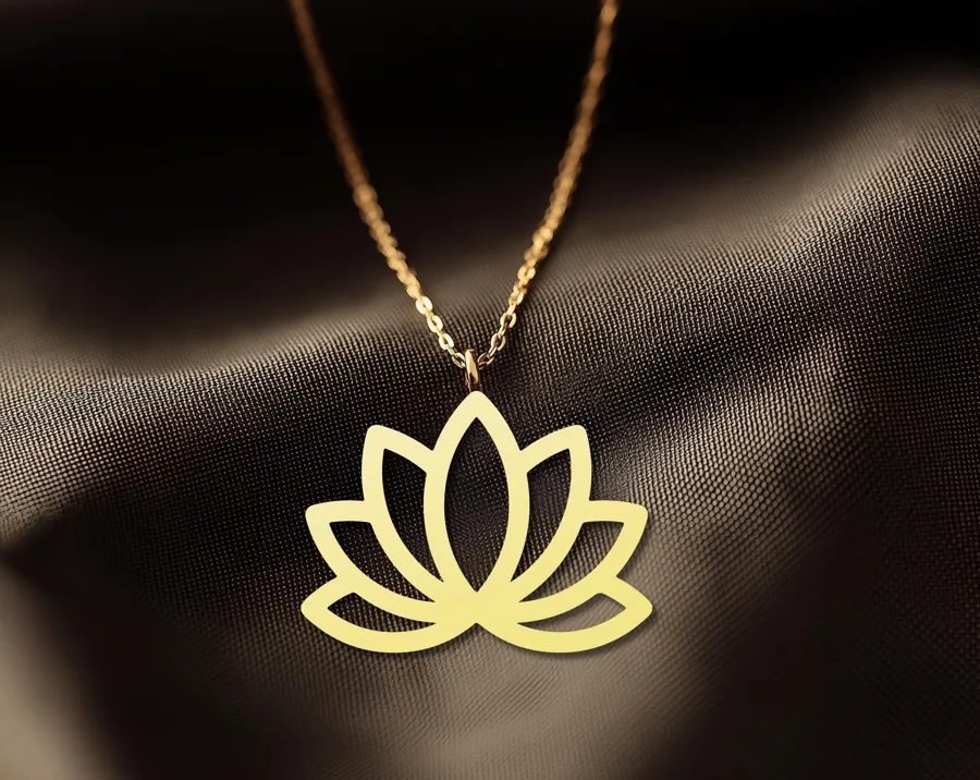 Lotus Flower Necklace - Minimalist 925 Sterling Silver Pendant