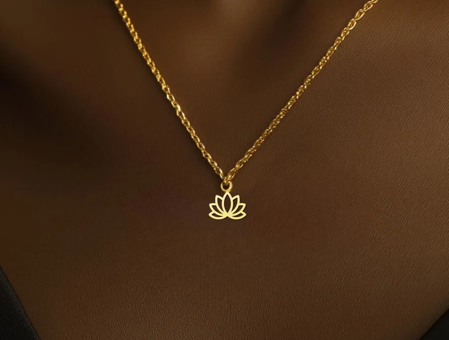 Lotus Pendant Necklace in 925 Sterling Silver – Yoga Jewelry