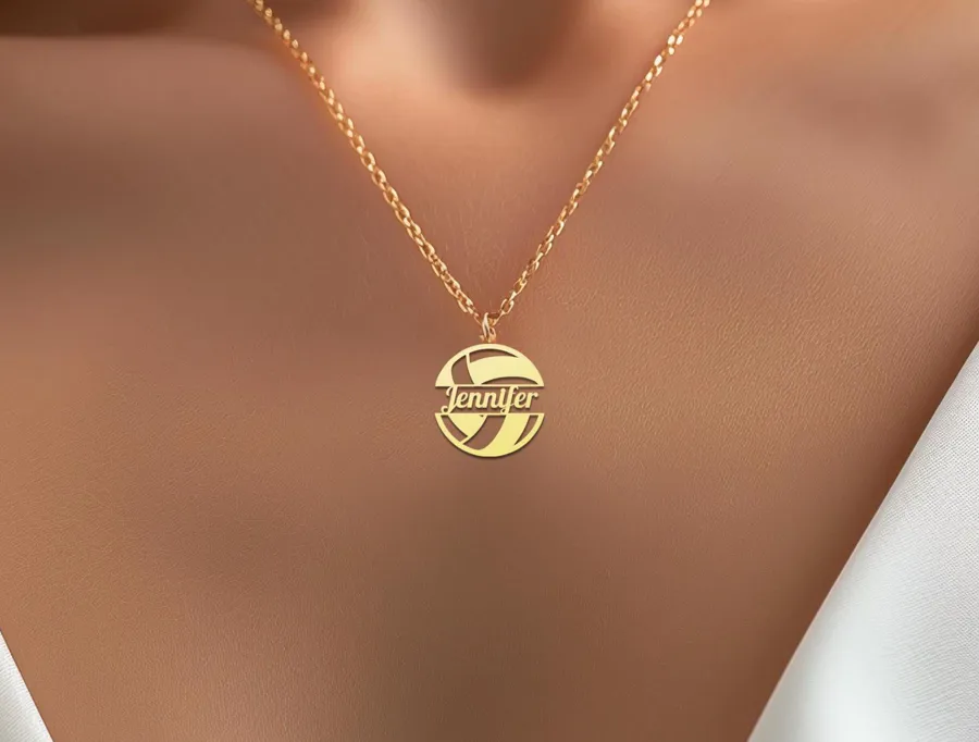Volleyball Name Necklace – Personalized Sports Jewelry for Her