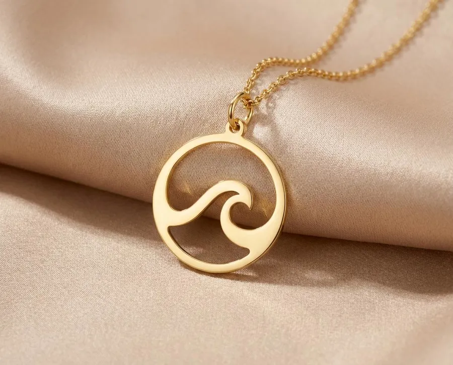 Waves Pendant Necklace – Handmade 925 Sterling Silver Ocean Jewelry