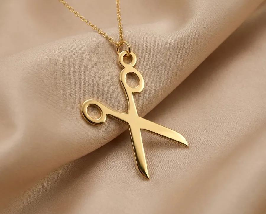 Scissors Necklace: Handmade 925 Sterling Silver Pendant with Gold or Rose Gold Plating