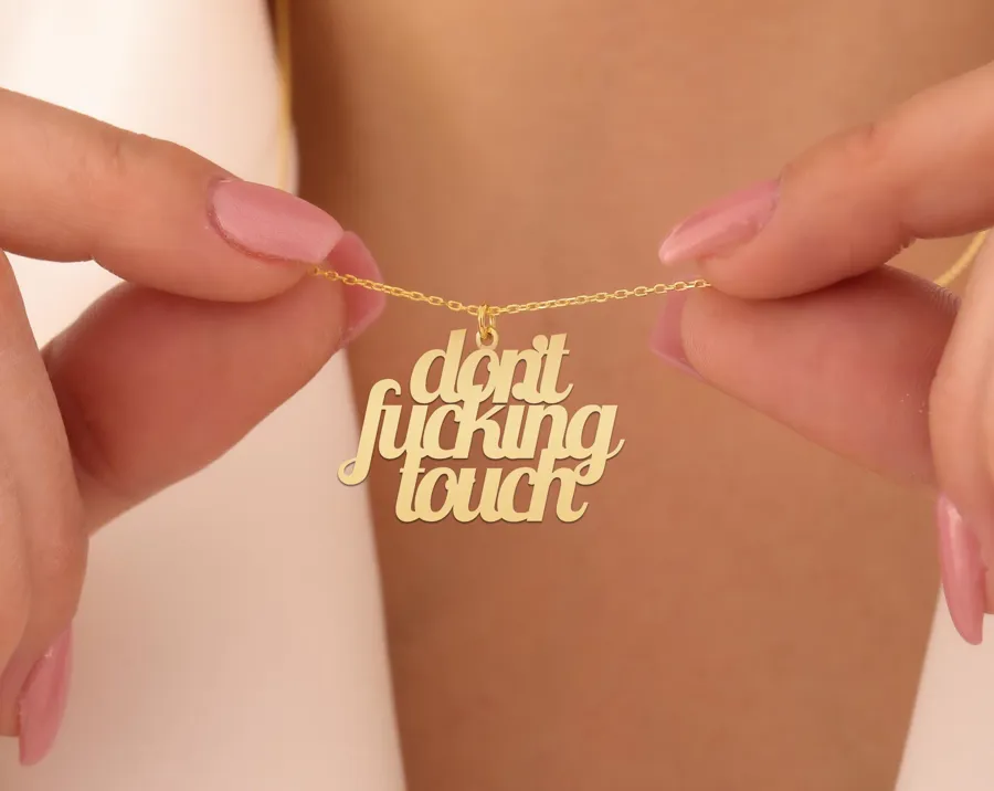 Custom Quote Necklace in 925 Sterling Silver with Gold Plating