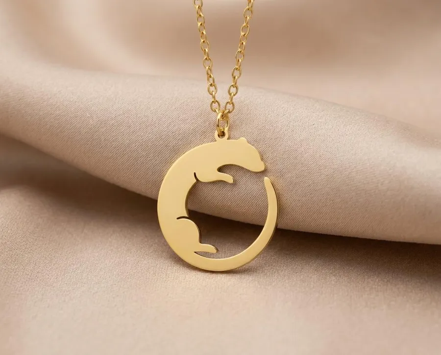 Ferret Necklace: Minimalist 925 Sterling Silver Ferret Pendant