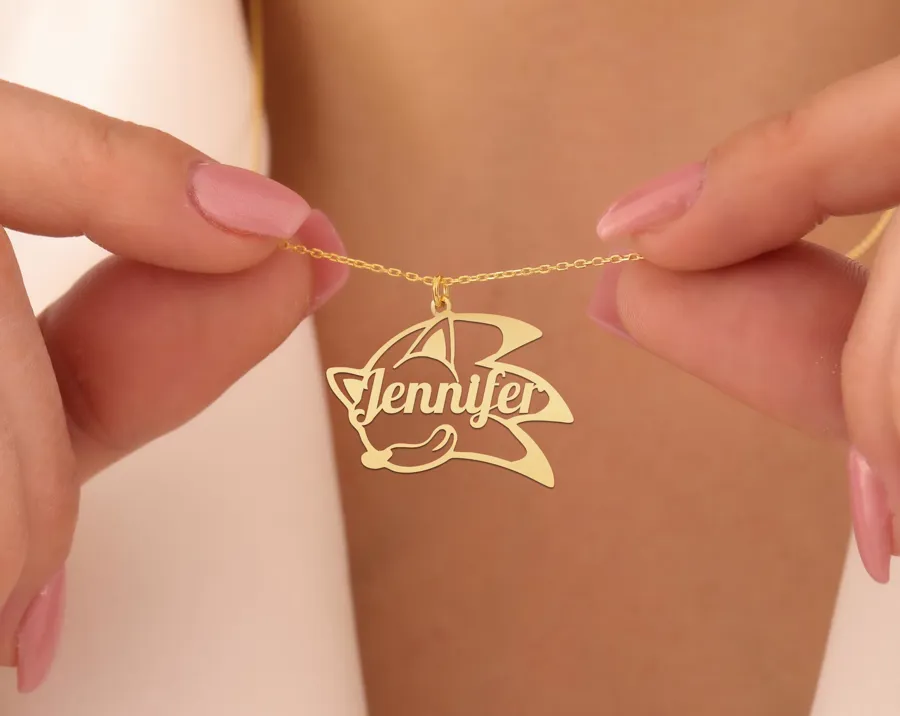 Personalized Sonic Name Necklace – Custom Gaming Pendant in Sterling Silver