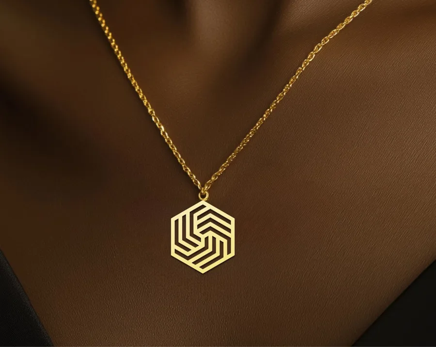 Hexagon Pendant Necklace – Contemporary Geometric Jewelry