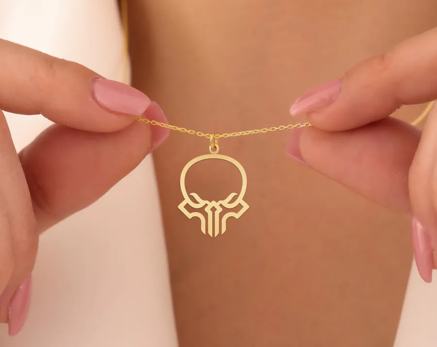 Skull Necklace: Handmade 925 Sterling Silver Gothic Pendant