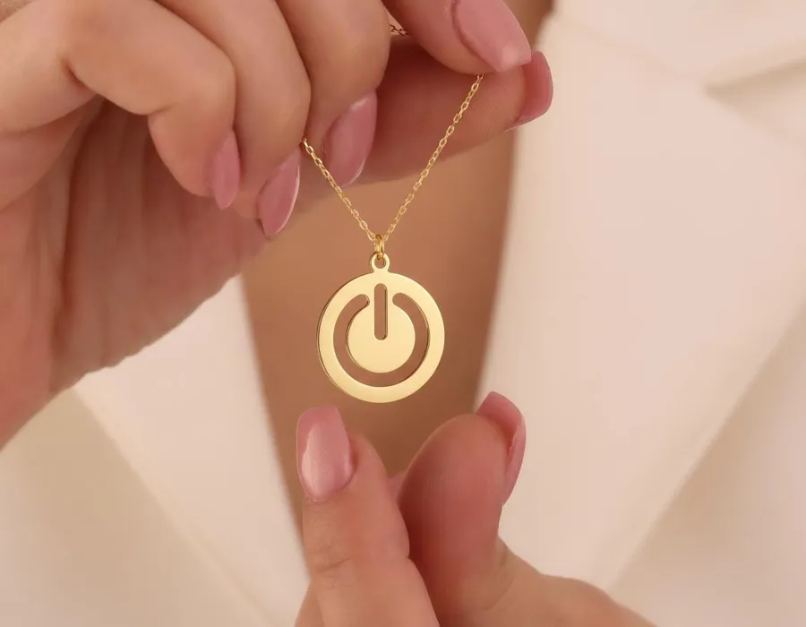 Power Symbol Necklace – Gold Plated Minimalist Pendant