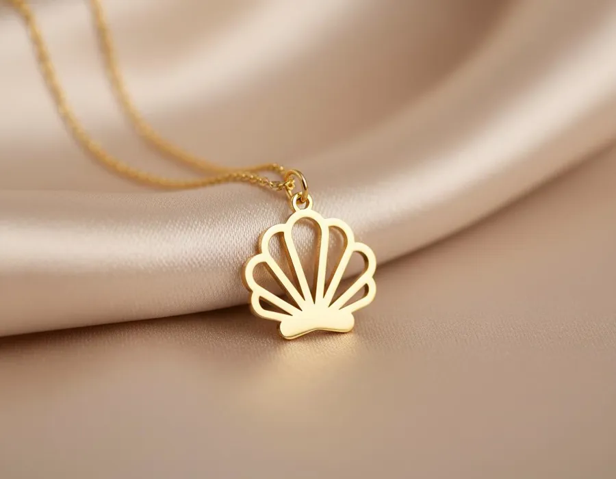 Shell Pendant Necklace – Gold Finished Coastal Design